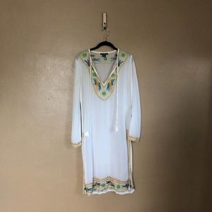 Bohemian Embroidered Caftan / Kaftan Swim Cover-Up in Size M (Boho)